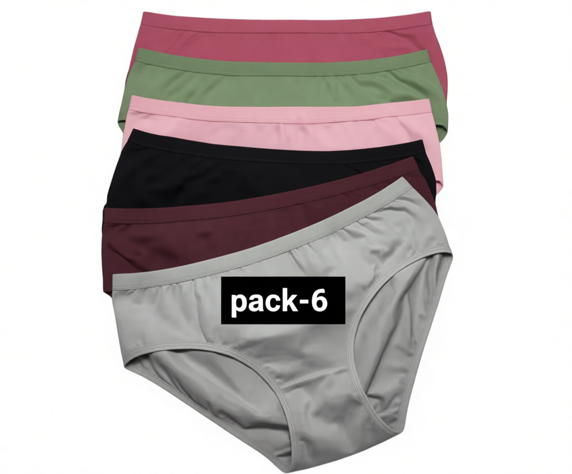 Women’s Ultra-Soft Everyday Panty – Breathable & Stretchable Bikini Style (Pack of 6)