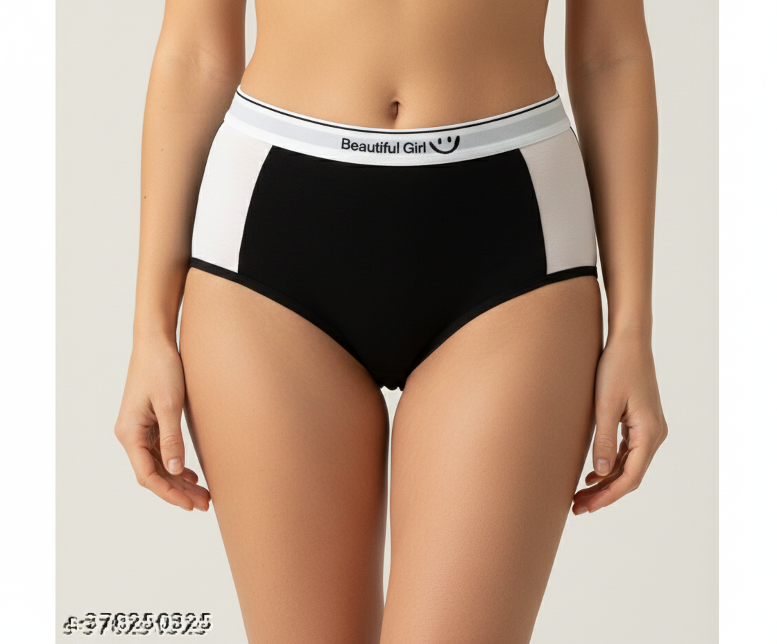 Women’s Soft Cotton Mid-Waist Panties | Comfortable Stretchable Underwear | Daily Wear (Pack of 3)